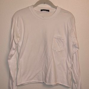 long sleeve cropped Brandy Melville t-shirt with pocket
